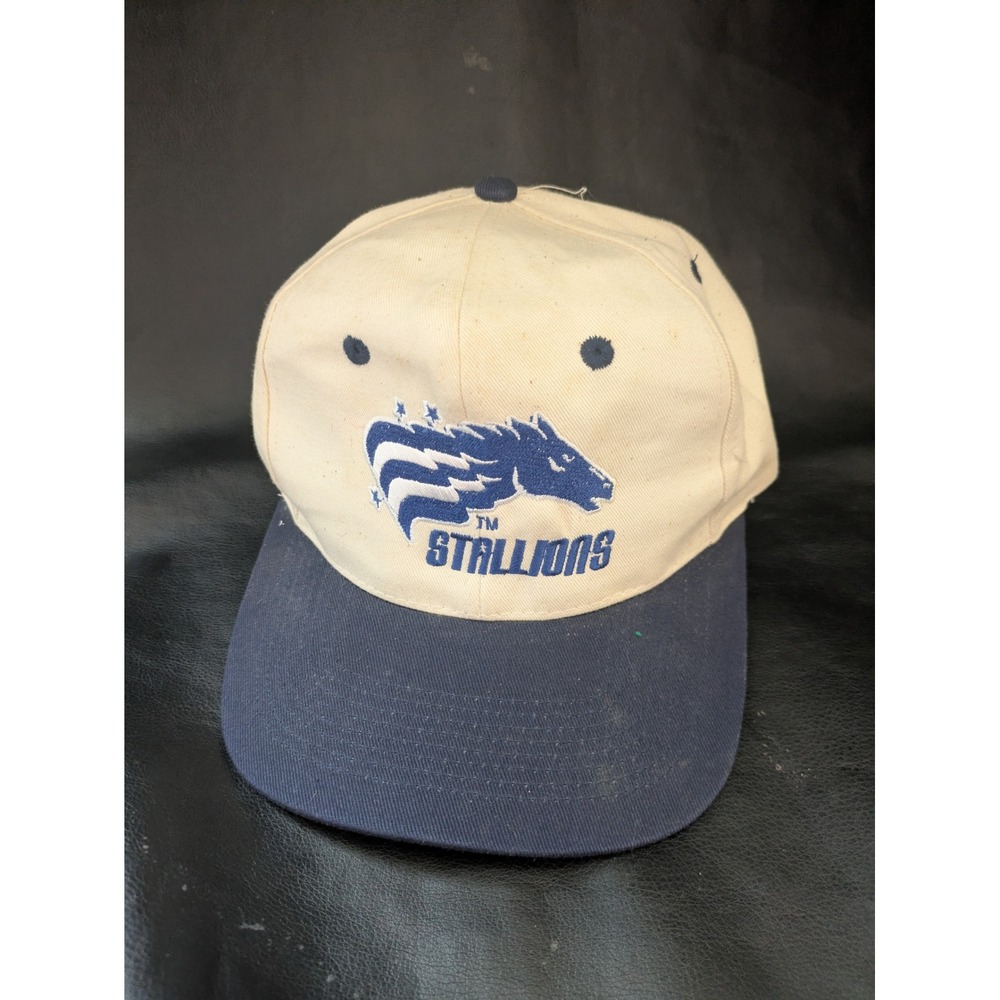 1990s Baltimore Stallions CFL Snapback Hat Navy Cream Football Cap